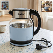 Suta electric glass kettle, 2 litre stainless steel hot water boiler for tea (1 pc)
