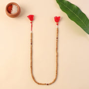 Sandalwood Mala with Rudraksha Beads, Chandan Japa Mala for Puja and Wear (1 Pc)