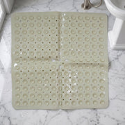 square bath mat with suction grip