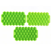 Flexible honeycomb ice tray set for chilled drinks and cocktails