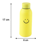 400 ML Smiley Face Glass Travel Water Bottle with Silicone Sleeve (1 Pc)