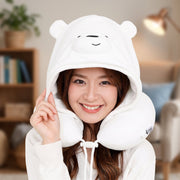 Hooded neck pillow with cap