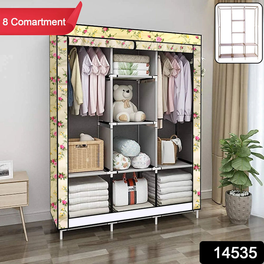 Portable Fabric Wardrobe Closet – 8 Spacious Compartments & Foldable Design