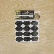 Oval blackboard sticker set with pen for jars and boxes