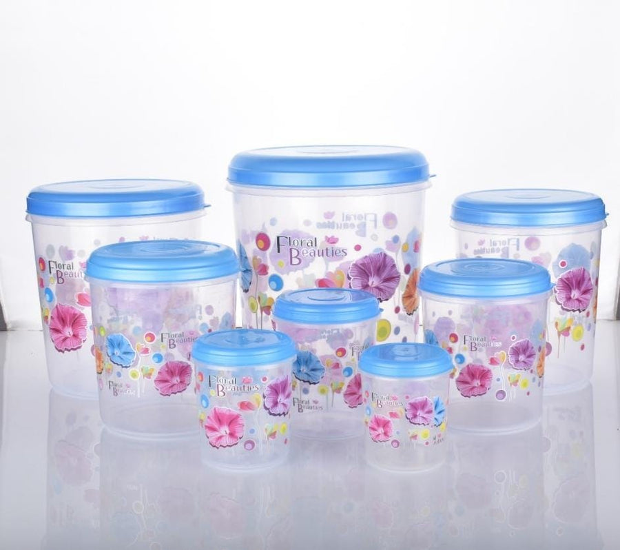 Air Tight Plastic Container Set – 8 Pcs Food Storage | Velvet Wheels
