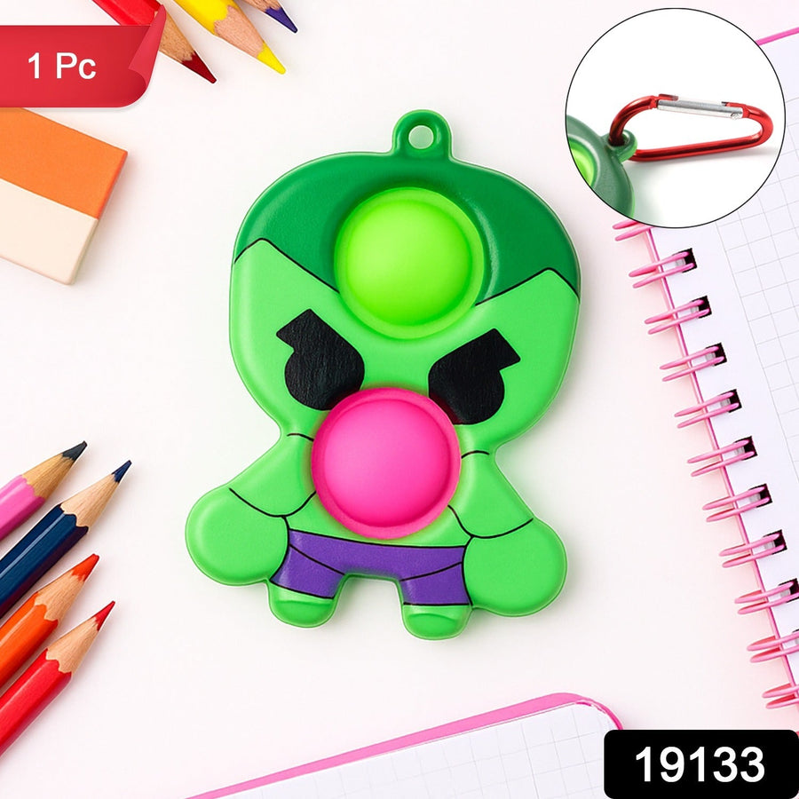 Silicone Pop It Fidget Toy – Portable Stress Relief Keychain