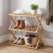 Foldable shoe rack shoes display