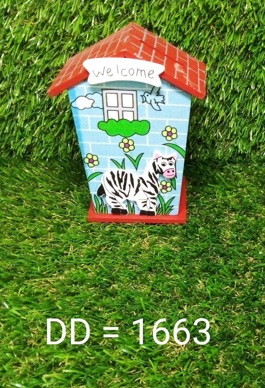 Wooden Piggy Bank – Cute House Shape for Kids | Inventive Play