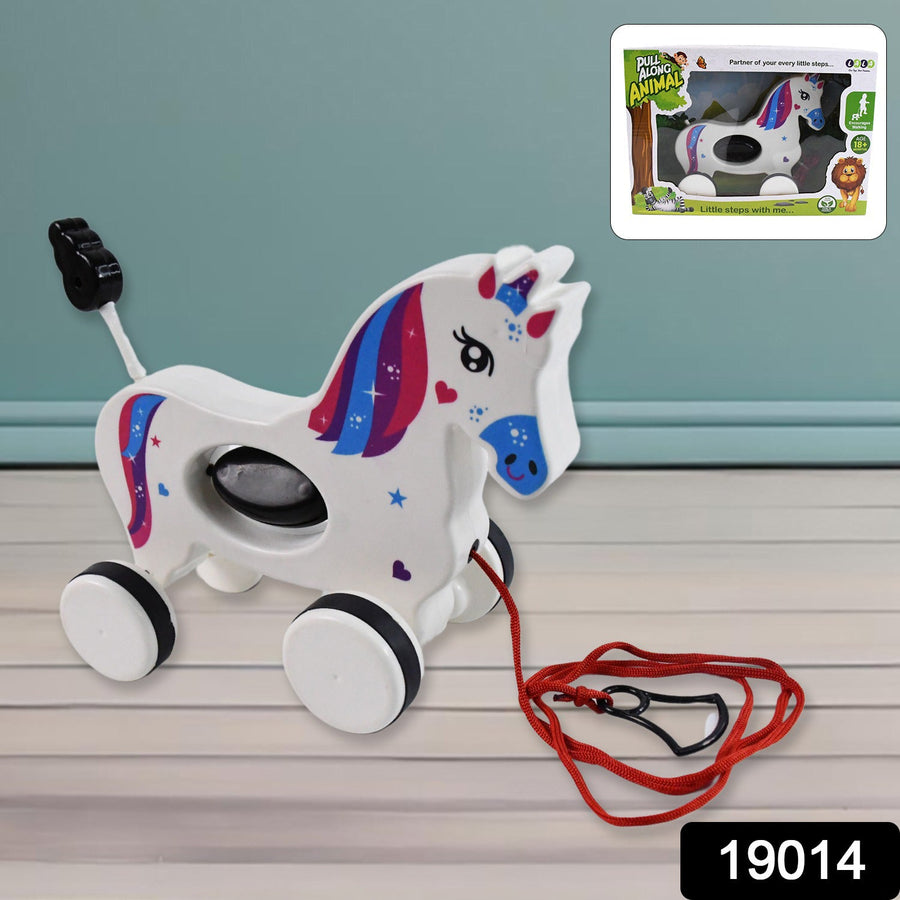 Unicorn Pull Along Toy – Encourages Toddler Walking & Motor Skills