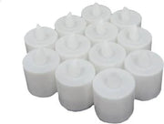 Safe, battery-operated white LED tealight candles for Diwali celebrations.