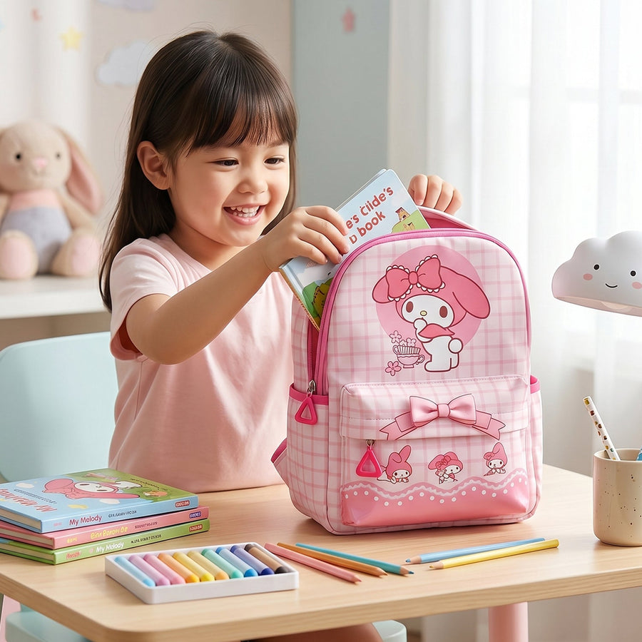 Kids Backpack – Adorable My Melody Design with Bow & Bunny