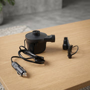 Electric pump for inflating car air mattress in the set