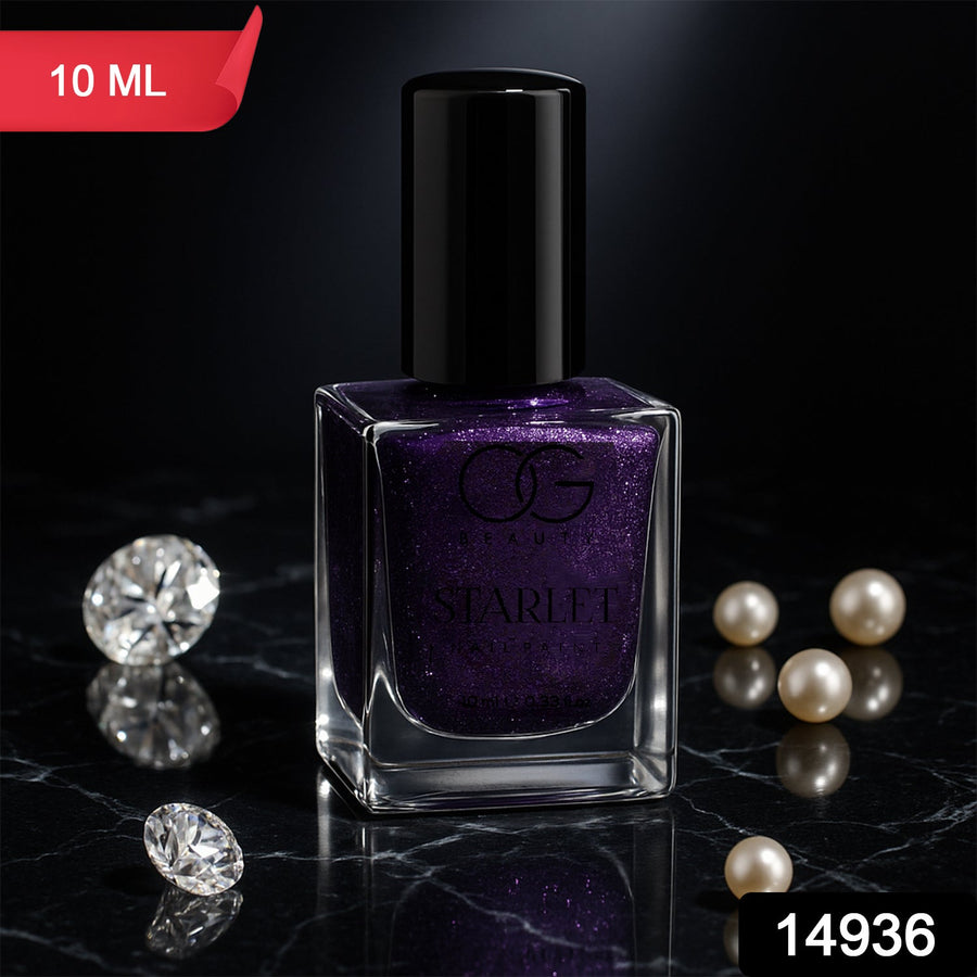 Purple Dazzle Glitter Nail Paint – Quick-Dry Sparkling Shine