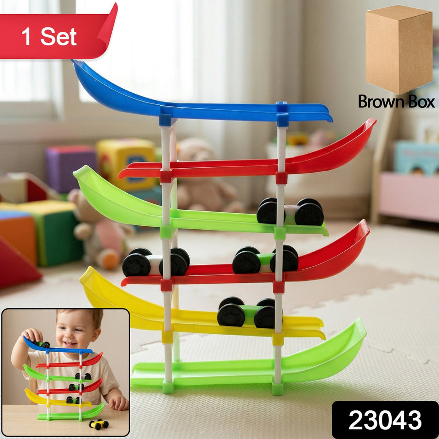 Kids Multi-Level Car Racing Track – Enhances Motor Skills & Fun