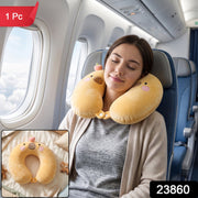 Cute capybara plush neck pillow for children's travel comfort