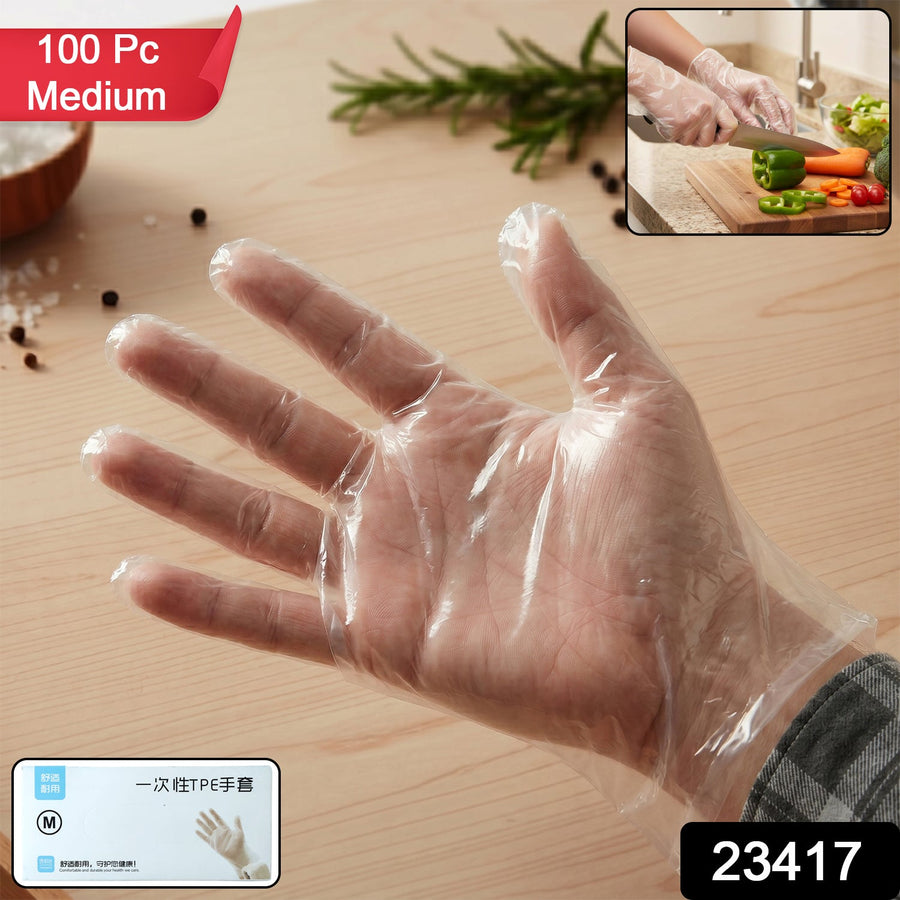 Disposable Plastic Gloves – Food-safe 100-piece pack for hygiene