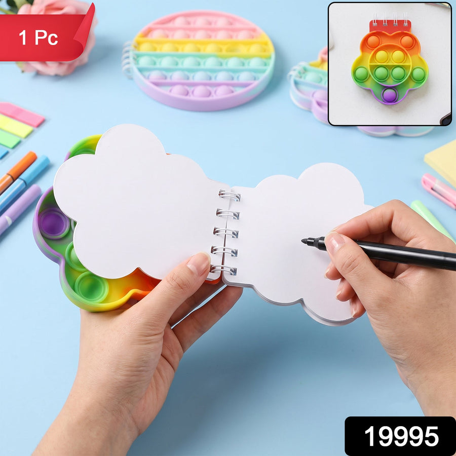 Rainbow Push Bubble Pop It Diary Fidget Notebook for Kids Silicone (1 Pc)