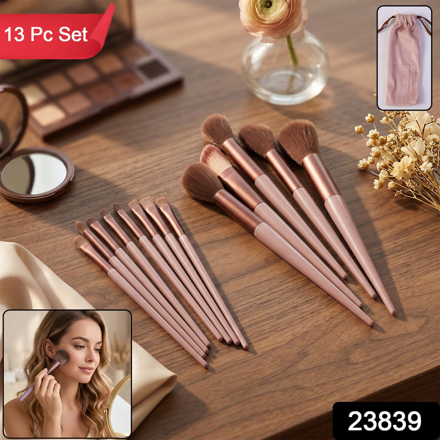 Professional Makeup Brush Set – Complete 13-Piece Collection with Pouch