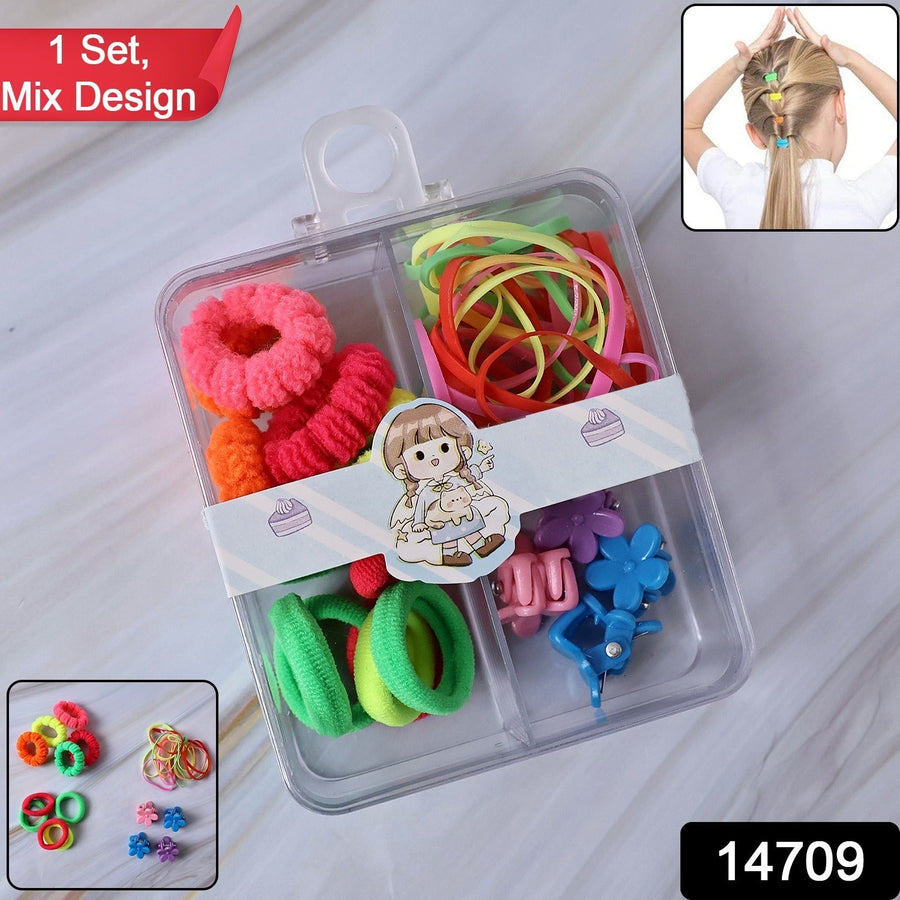 Kids Hair Accessories Set – Vibrant Mix with Storage Box