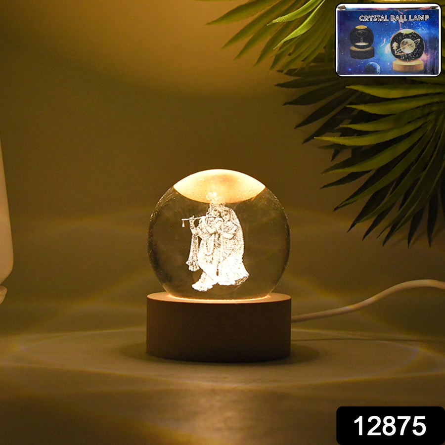 Radha Krishna 3D Crystal Lamp – Spiritual Home Decor |