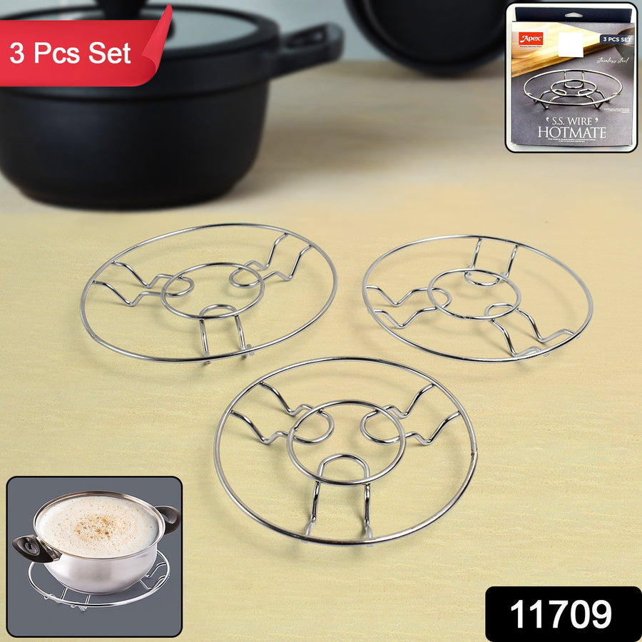Stainless Steel Wire Trivet Set – Heat-Resistant 3-Pack
