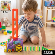 Automatic Domino Laying Train Engine Toy with Light and Music for Kids (1 Pc) view 2