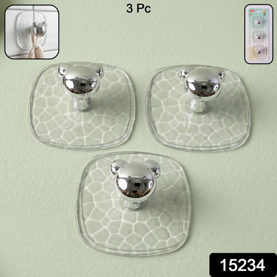 Adhesive Wall Hooks – Strong Clear Hold, No Damage 3 Pc Set
