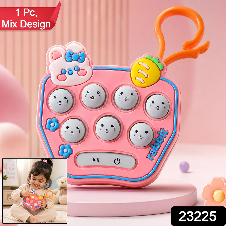 Cute Cartoon Music Push Button Toy Keychain – Light & Portable Fun