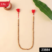 Sandalwood Mala with Rudraksha Beads, Chandan Japa Mala for Puja and Wear (1 Pc)