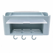 Versatile wall mounted storage organizer shelf on a clean white background